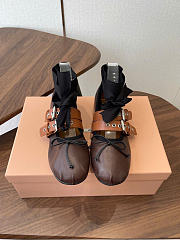Kitlife Miu Miu Dark Brown Nappa And Calf Leather Ballerinas - 1