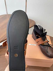 Kitlife Miu Miu Dark Brown Nappa And Calf Leather Ballerinas - 6