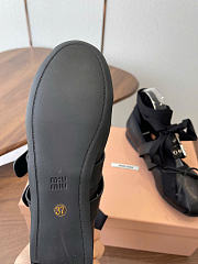 Kitlife Miu Miu Black Nappa And Calf Leather Ballerinas - 6