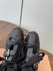 Kitlife Miu Miu Black Nappa And Calf Leather Ballerinas - 4