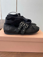 Kitlife Miu Miu Black Nappa And Calf Leather Ballerinas - 2
