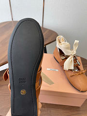 Kitlife Miu Miu Brown Nappa And Calf Leather Ballerinas - 2