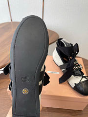 Kitlife Miu Miu Canvas And Black Leather Ballerinas - 4