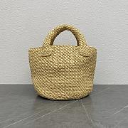 Kitlife Celine Small Panier In Raffia And Calfskin Tan 116388 23x22x23cm - 3