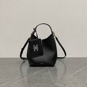 Kitlife Celine Small Hobo Bag In Black Supple Smooth Calfskin 10133 18x31x6cm 