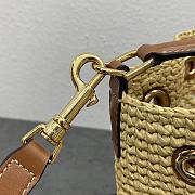 Kitlife Celine Teen Clara Bag In Raffia And Brown Calfskin 117862 23x25x20cm - 6