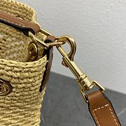 Kitlife Celine Teen Clara Bag In Raffia And Brown Calfskin 117862 23x25x20cm - 4