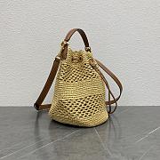 Kitlife Celine Teen Clara Bag In Raffia And Brown Calfskin 117862 23x25x20cm - 2