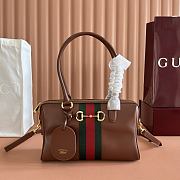 Kitlife Gucci Borsetto Medium Boston Bag Brown Leather 866732 28x15x10cm  - 1