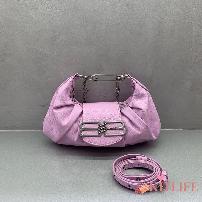 Kitlife Balenciaga Shoulder Bag Small In Pink Arena Lambskin 850729 28x16x5cm  - 1