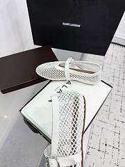 Kitlife Alaia 25SS Flat White Patent Leather Mesh Ballet Shoes - 6