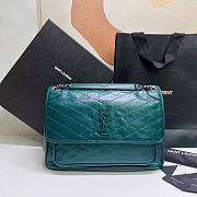 Kitlife Saint Laurent Large Niki Calfskin Green Leather Bag 498883 32x24x10cm - 1