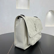 Kitlife Saint Laurent Large Niki Calfskin White Leather Bag 498883 32x24x10cm  - 6