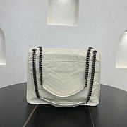 Kitlife Saint Laurent Large Niki Calfskin White Leather Bag 498883 32x24x10cm  - 5