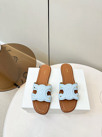 Kitlife Celine Marina Arc de Triomphe Mules Blue & Brown 