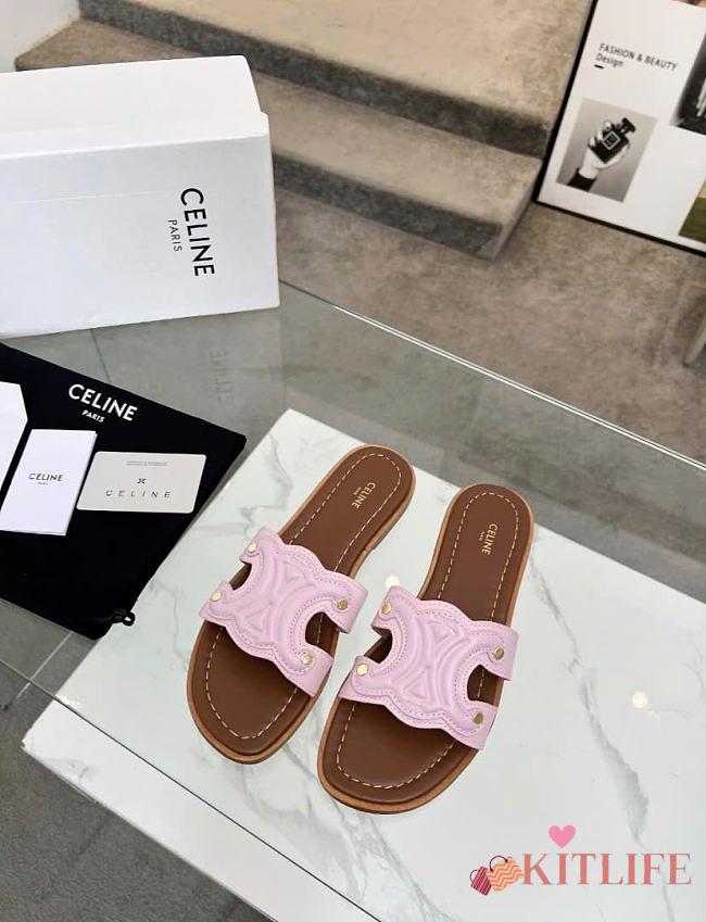 Kitlife Celine Marina Arc de Triomphe Mules Pink & Brown  - 1
