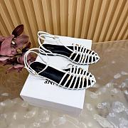 Kitlife Celine Cage Flat Sandal In White Goatskin - 3