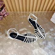 Kitlife Celine Cage Flat Sandal In White Goatskin - 2