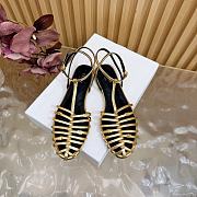 Kitlife Celine Cage Flat Sandal In Gold Goatskin - 1