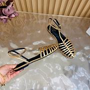 Kitlife Celine Cage Flat Sandal In Gold Goatskin - 6