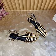 Kitlife Celine Cage Flat Sandal In Gold Goatskin - 5