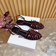 Kitlife Celine Cage Flat Sandal In Burgundy Goatskin  - 6