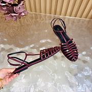 Kitlife Celine Cage Flat Sandal In Burgundy Goatskin  - 5