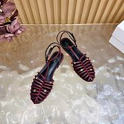 Kitlife Celine Cage Flat Sandal In Burgundy Goatskin  - 4