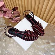 Kitlife Celine Cage Flat Sandal In Burgundy Goatskin  - 2