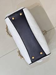 Kitlife Chanel 25C Drawstring Bucket Hobo Bag White Raffia Calfskin Quilted AS5631 20x22x12.5cm - 3