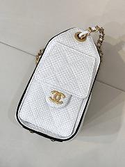 Kitlife Chanel 25C Drawstring Bucket Hobo Bag White Raffia Calfskin Quilted AS5631 20x22x12.5cm - 4