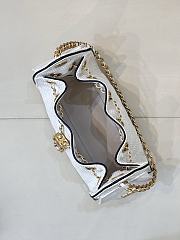 Kitlife Chanel 25C Drawstring Bucket Hobo Bag White Raffia Calfskin Quilted AS5631 20x22x12.5cm - 5