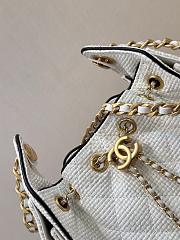 Kitlife Chanel 25C Drawstring Bucket Hobo Bag White Raffia Calfskin Quilted AS5293 30×26×14cm  - 2