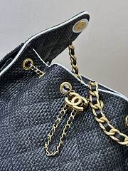 Kitlife Chanel 25C Drawstring Bucket Hobo Bag Black Raffia Calfskin Quilted AS5293 30×26×14cm  - 5