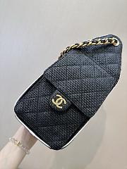 Kitlife Chanel 25C Drawstring Bucket Hobo Bag Black Raffia Calfskin Quilted AS5293 30×26×14cm  - 4