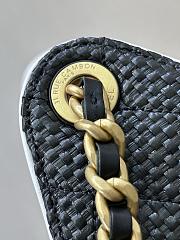 Kitlife Chanel 25C Drawstring Bucket Hobo Bag Black Raffia Calfskin Quilted AS5293 30×26×14cm  - 3