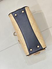Kitlife Chanel 25C Drawstring Bucket Hobo Bag Beige Raffia Calfskin Quilted AS5631 20x22x12.5cm  - 3