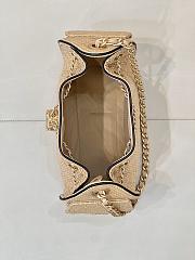 Kitlife Chanel 25C Drawstring Bucket Hobo Bag Beige Raffia Calfskin Quilted AS5631 20x22x12.5cm  - 6