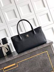 Kitlife Chanel Cerf Small Tote Bag Black Silver Hardware 17.5x32x13cm - 1