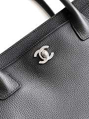 Kitlife Chanel Cerf Small Tote Bag Black Silver Hardware 17.5x32x13cm - 2