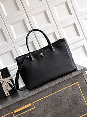 Kitlife Chanel Cerf Large Tote Bag Black Silver Hardware 24x36x14cm - 1