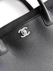 Kitlife Chanel Cerf Large Tote Bag Black Silver Hardware 24x36x14cm - 5