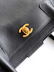 Kitlife Chanel Cerf Small Tote Bag Black Gold Hardware 17.5x32x13cm - 2