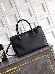 Kitlife Chanel Cerf Large Tote Bag Black Gold Hardware 24x36x14cm  - 1