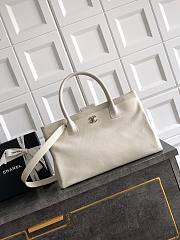 Kitlife Chanel Cerf Large Tote Bag White Silver Hardware 24x36x14cm - 1