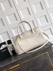Kitlife Chanel Cerf Large Tote Bag White Silver Hardware 24x36x14cm - 6