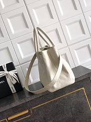 Kitlife Chanel Cerf Large Tote Bag White Silver Hardware 24x36x14cm - 3