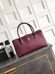 Kitlife Chanel Cerf Small Tote Bag Burgundy Silver Hardware 17.5x32x13cm - 1