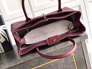 Kitlife Chanel Cerf Small Tote Bag Burgundy Silver Hardware 17.5x32x13cm - 6