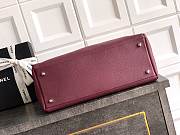 Kitlife Chanel Cerf Small Tote Bag Burgundy Silver Hardware 17.5x32x13cm - 5